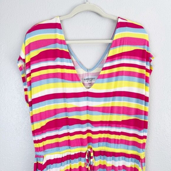 Torrid striped supersoft mini dolman sleeve dress waist tie coverup 2 2XL - Picture 3 of 11